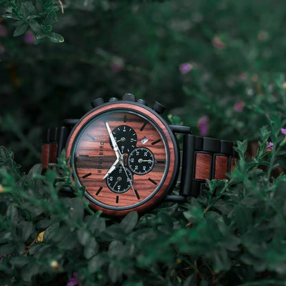 BOBO BIRD Wooden Men Watches Relogio Masculino Top Brand Luxury Stylish Chronograph Military Watch Great Gift for Man OEM